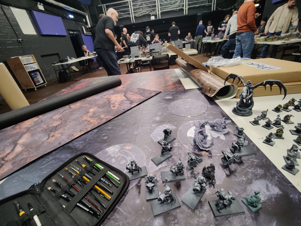 Gaming day in Northampton with miniatures and mats