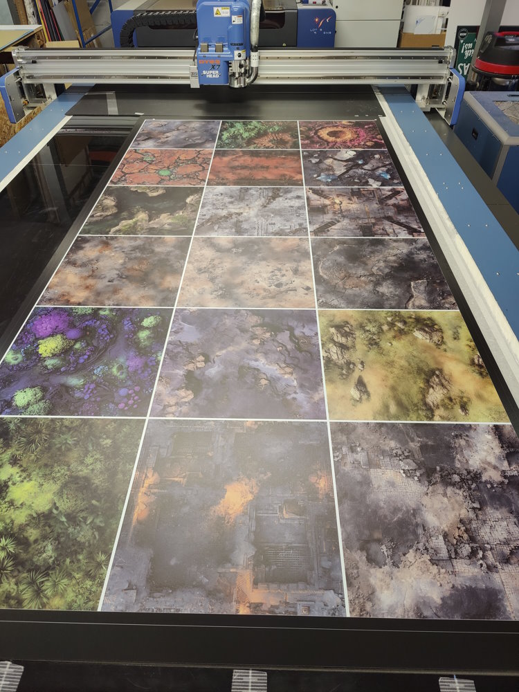 Printing and cutting 2D6 gaming mat samples