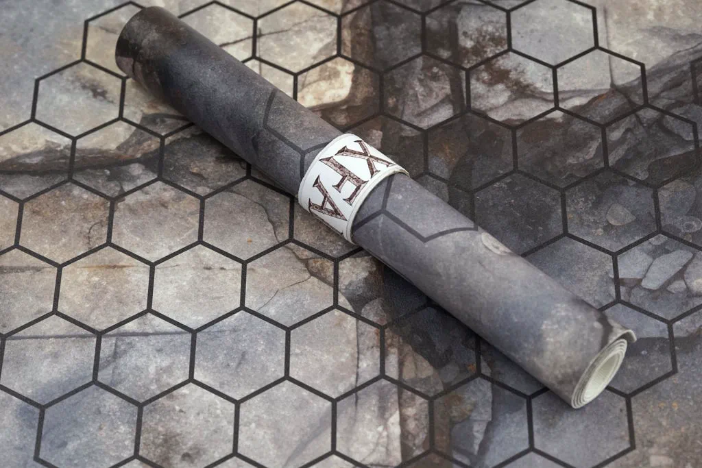 Close-up of the HEXFALL Gaming Mat