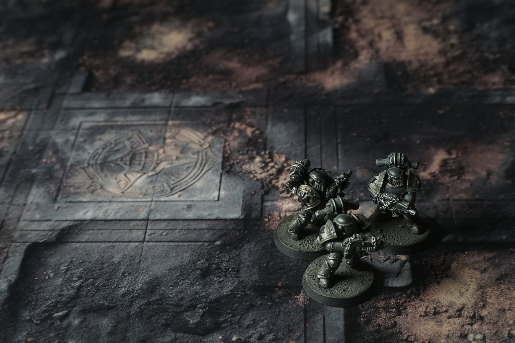Rustspire Heights Gaming Mat in use