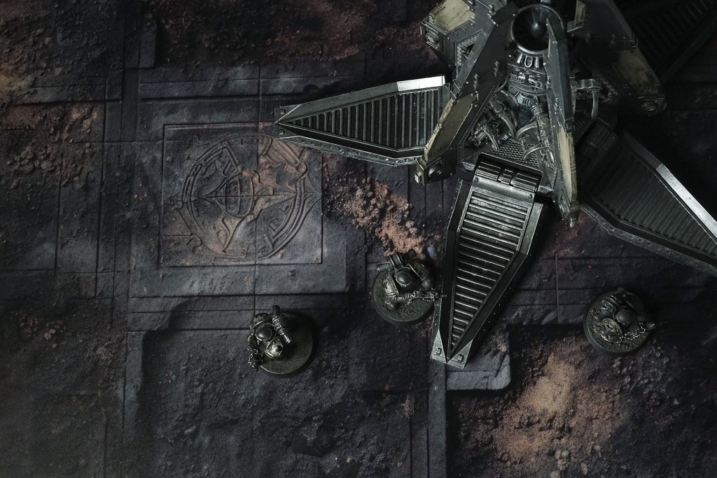 Rustspire Heights Gaming Mat in use