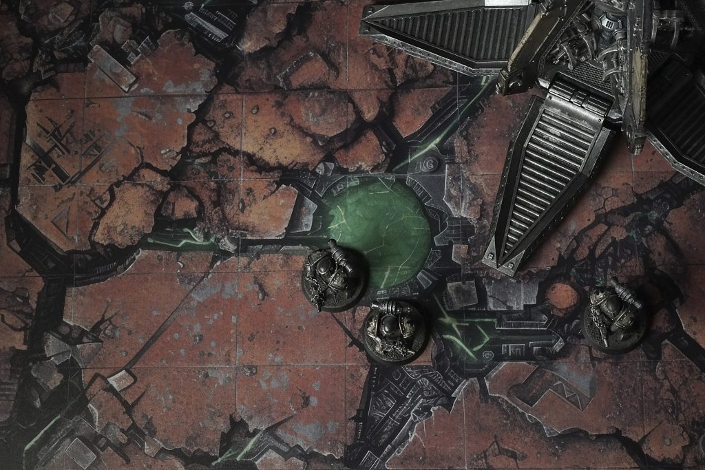 The Hollow Tombs Gaming Mat in use