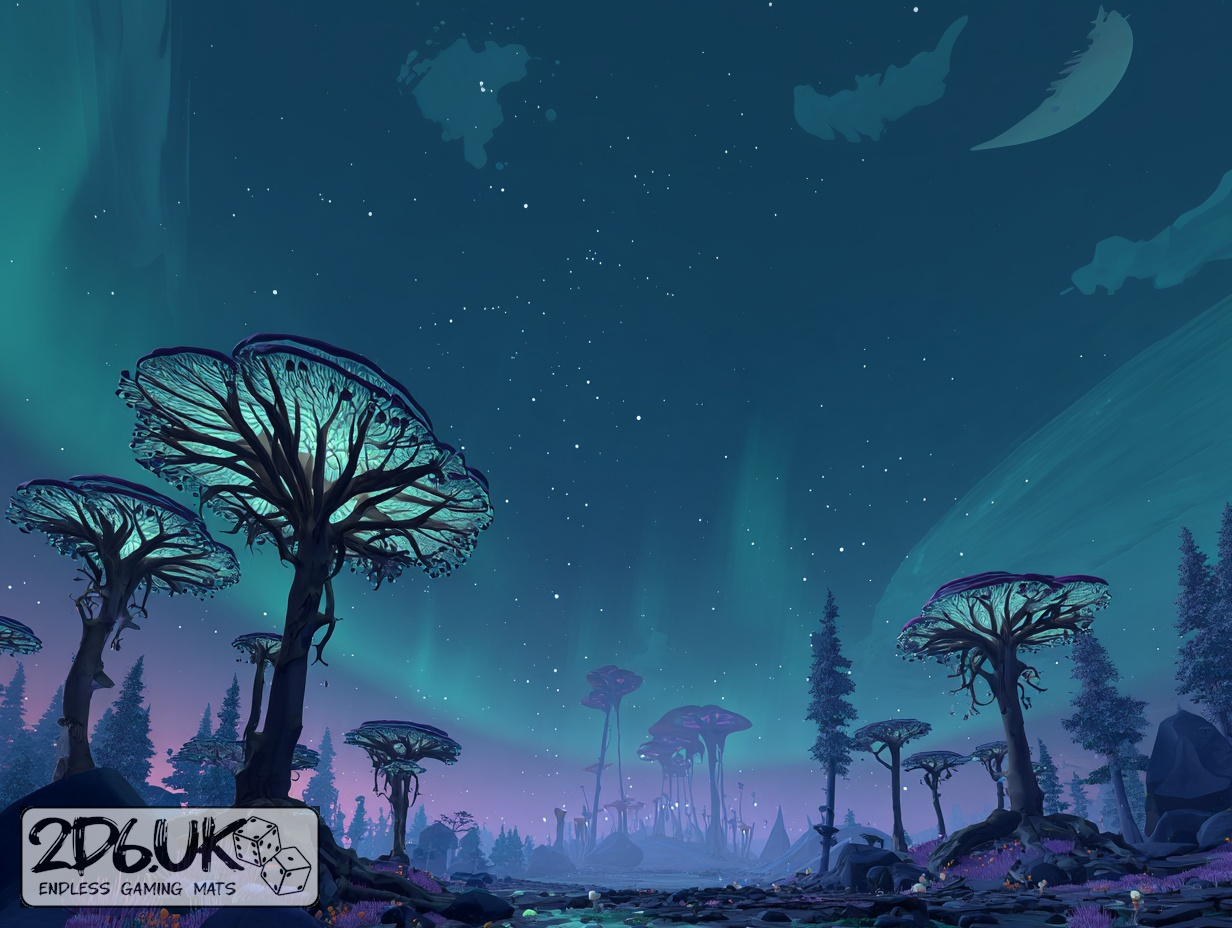 Twilight Toadstools wargaming mat photography backdrop
