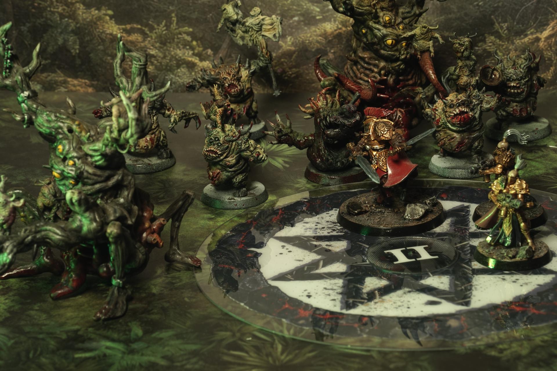 Arcane wargaming objective markers in use